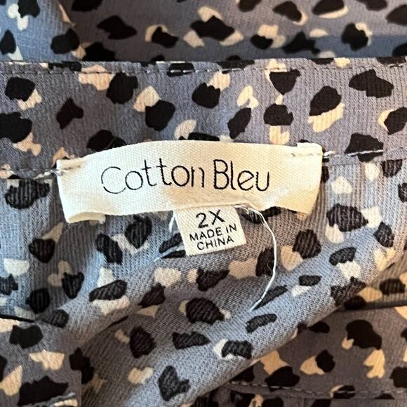 Cotton Bleu Long Sleeve Blouse Size 2X - Picture 4 of 5